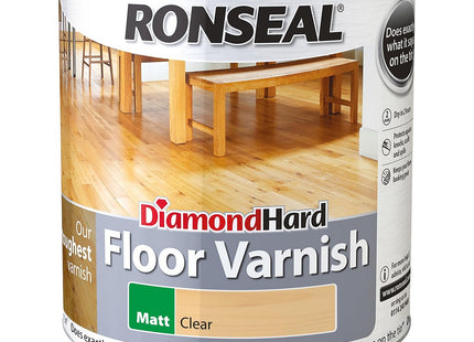 Ronseal Diamond Hard Floor Varnish Clear Matt 2.5 Litre