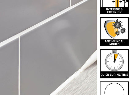 Everbuild General Purpose Silicone Sealant - Waterproof - Suitable for Interior and Exterior Use - Clear - 80ml