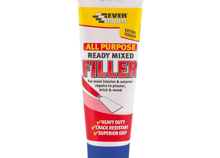 Everbuild All Purpose Ready Mixed Filler - Interior And Exterior Use - Dries White - 330g Tube