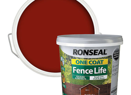 Ronseal One Coat Fence Life, Red Cedar, 5 Litre RSLOCFLCE5L