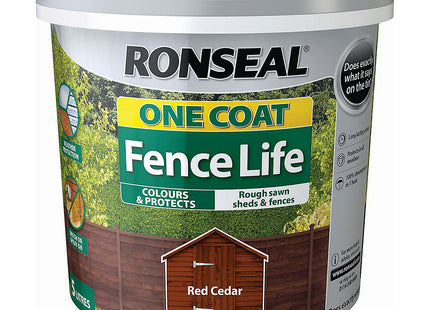 Ronseal One Coat Fence Life, Red Cedar, 5 Litre RSLOCFLCE5L