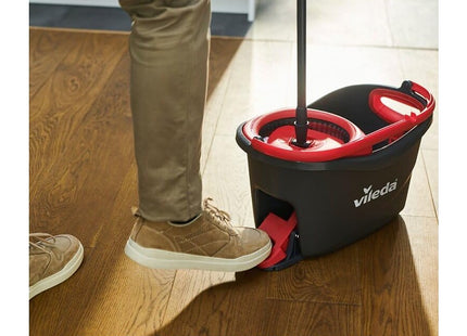 Vileda Turbo 2in1 Spin Mop & Bucket Set with Foot Pedal, Telescopic Handle up to 123cm, 2-in-1 Microfibre Mop Head for Deep Cleaning