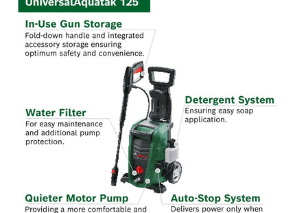 Bosch High Pressure Washer UniversalAquatak 125 (1500 W, pressure: 125 bar, max. flow rate: 360 Litre/h)