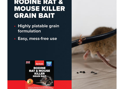 Rentokil Rodine Rat and Mouse Killer Grain Bait 2 Sachets PSMR11