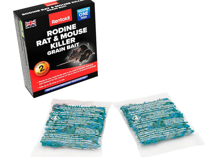 Rentokil Mouse Killer Grain Bait, Black, 3.5 x 10.5 x 12.5 cm PSM21