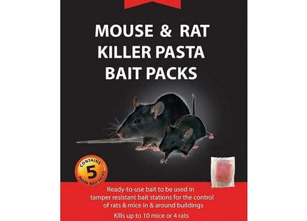 Rentokil Mouse&rat Killer Pasta Bait 5 Sachet Pack New Improved Formulation 5kg