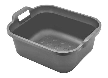 Addis Large Rectangular 10 Litre Washing Up Bowl with Handles, Metallic Silver, 39 x 32 x 14 cm 517935