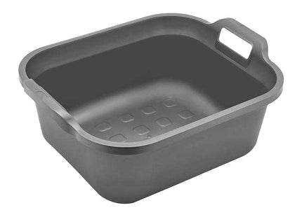 Addis Large Rectangular 10 Litre Washing Up Bowl with Handles, Metallic Silver, 39 x 32 x 14 cm 517935