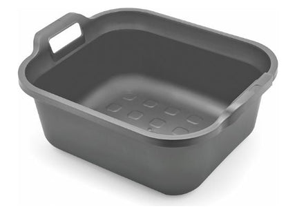 Addis Large Rectangular 10 Litre Washing Up Bowl with Handles, Metallic Silver, 39 x 32 x 14 cm 517935