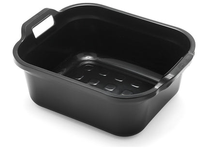 Addis Large Rectangular 10 Litre Washing Up Bowl with Handles, Black, 39 x 32 x 14 cm 517936
