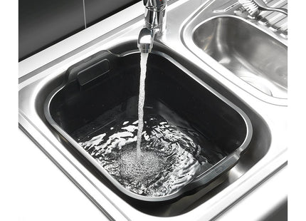 Addis Large Rectangular 10 Litre Washing Up Bowl with Handles, Black, 39 x 32 x 14 cm 517936