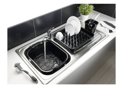 Addis Large Rectangular 10 Litre Washing Up Bowl with Handles, Black, 39 x 32 x 14 cm 517936