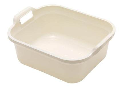 Addis Large Rectangular 10 Litre Washing up bowl with handles, Linen Cream, 39 x 32 x 14 cm 517937