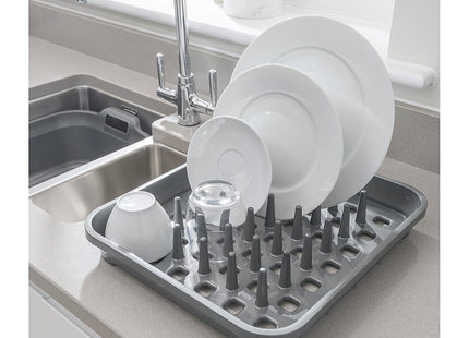 Addis Dish Draining Rack in Graphite Grey, 38 x 33.5 x 5 cm