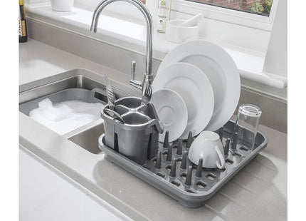 Addis Dish Draining Rack in Graphite Grey, 38 x 33.5 x 5 cm