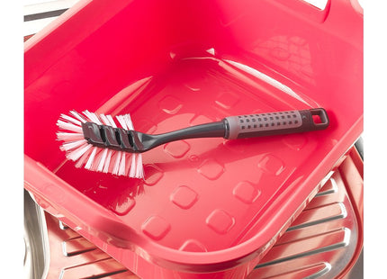 Addis ComfiGrip Washing Up Dish Brush with Scraper, Metallic Graphite, 6 x 8 x 30 cm 517698