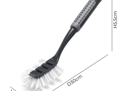 Addis ComfiGrip Washing Up Dish Brush with Scraper, Metallic Graphite, 6 x 8 x 30 cm 517698