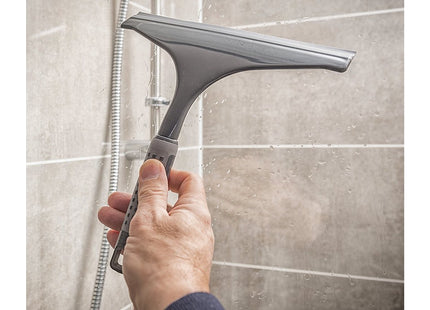 Addis ComfiGrip Shower And Window Squeegee In Metallic and Graphite, 4 x 24 x 27 cm