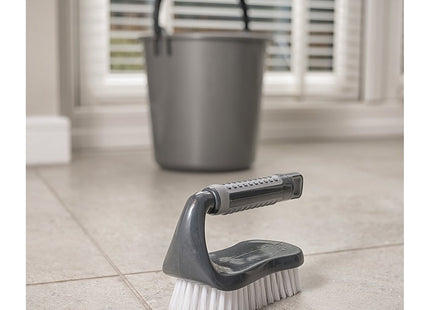 Addis ComfiGrip Floor Scrub Brush with Iron Handle, Metallic Graphite, 7 x 16 x 11 cm 517700