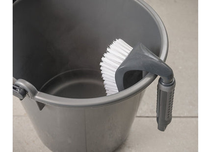 Addis ComfiGrip Floor Scrub Brush with Iron Handle, Metallic Graphite, 7 x 16 x 11 cm 517700