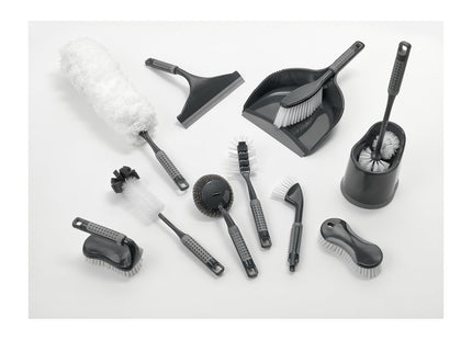 Addis ComfiGrip Floor Scrub Brush with Iron Handle, Metallic Graphite, 7 x 16 x 11 cm 517700