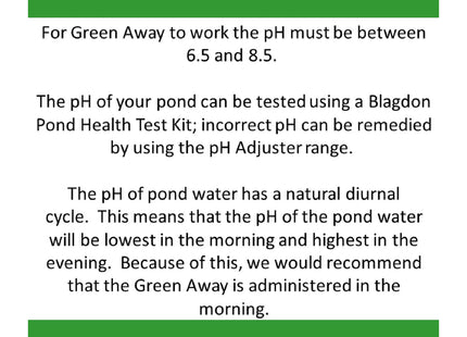 Blagdon Green Away Pond Water Treatment, Treats 10,000 Litres of Water 500ml