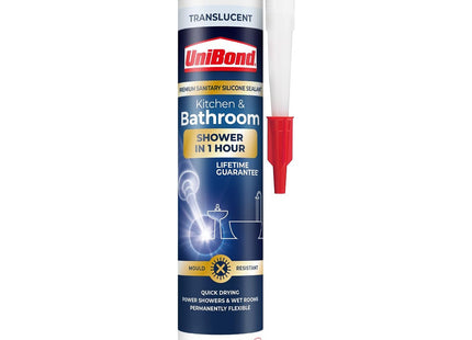 UniBond Speed Seal Kitchen & Bathroom Sealant Translucent 291g 2078484