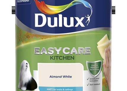 Dulux Easycare Kitchen Matt Emulsion Paint For Walls And Ceilings - Almond White 2.5 Litre