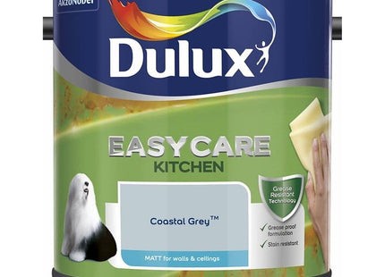 Dulux Easycare Kitchen Matt Emulsion Paint For Walls And Ceilings - Coastal Grey 2.5 Litre