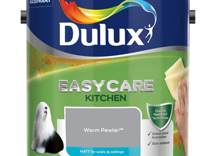 Dulux Easycare Kitchen Matt Emulsion Paint For Walls And Ceilings - Warm Pewter 2.5 Litre