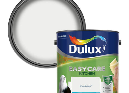 Dulux Easycare Kitchen Matt Emulsion Paint For Walls And Ceilings - White Cotton 2.5 Litre