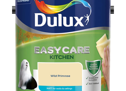Dulux Easycare Kitchen Matt Emulsion Paint For Walls And Ceilings - Wild Primrose 2.5 Litre