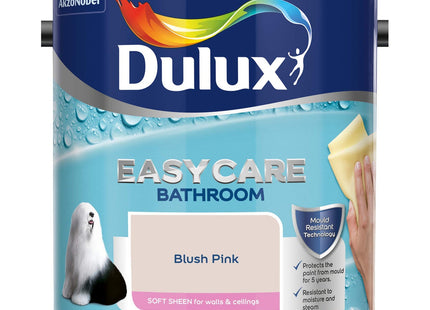 Dulux Easycare Bathroom Soft Sheen Emulsion Paint For Walls And Ceilings - Blush Pink 2.5 Litre 5275834