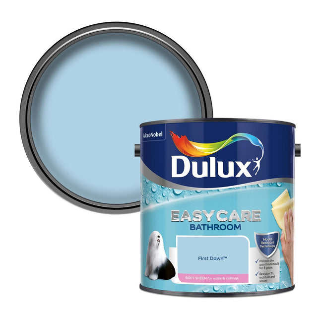 Dulux Easycare Bathroom Soft Sheen Emulsion Paint For Walls And Ceilings - First Dawn 2.5 Litre