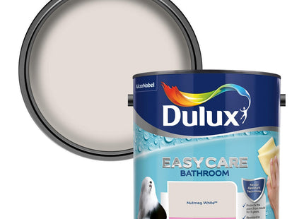 Dulux Easycare Bathroom Soft Sheen Emulsion Paint For Walls And Ceilings - Nutmeg White 2.5 Litre