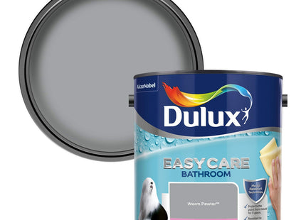 Dulux Easycare Bathroom Soft Sheen Emulsion Paint For Walls And Ceilings - Warm Pewter 2.5 Litre