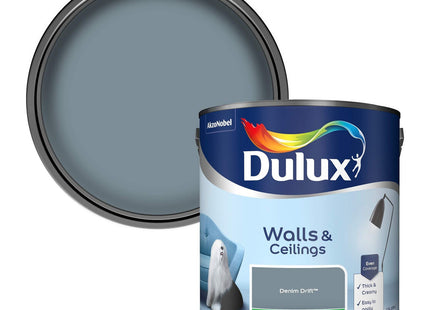 Dulux Walls & Ceilings Silk Emulsion Paint, Denim Drift, 2.5 Litre