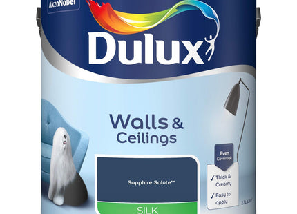 Dulux Walls & Ceilings Silk Emulsion Paint - Sapphire Salute - 2.5 Litre
