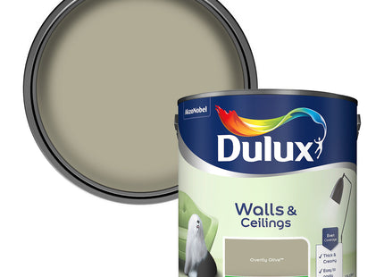 Dulux Walls & Ceilings Silk Emulsion Paint, Overtly Olive, 2.5 Litre