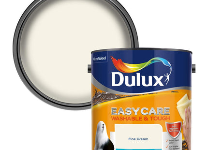 Dulux Easycare Washable and Tough Matt Emulsion Paint For Walls And Ceilings - Fine Cream 2.5 Litre