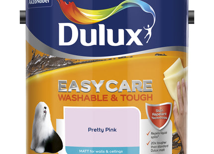 Dulux Easycare Washable & Tough Matt Emulsion Paint For Walls And Ceilings - Pretty Pink 2.5 Litre