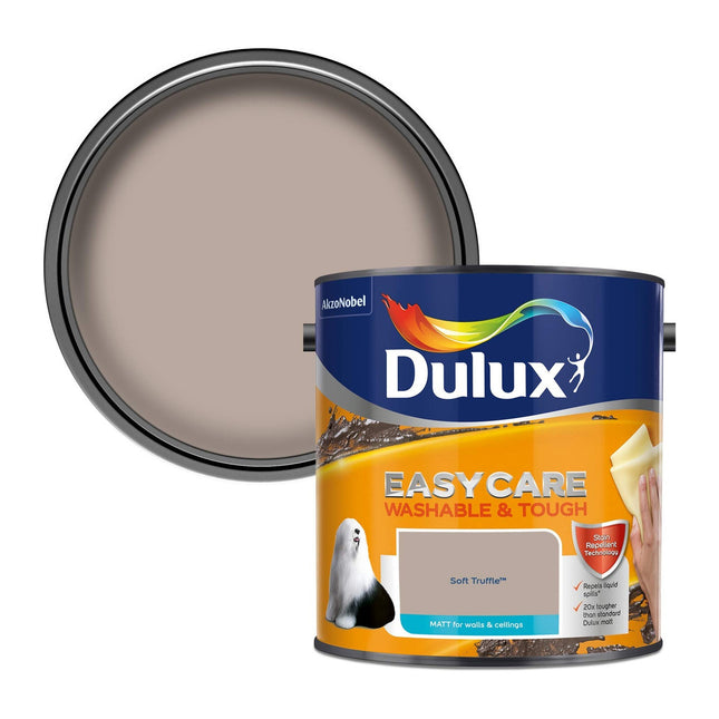 Dulux Easycare Washable & Tough Matt Emulsion Paint For Walls And Ceilings - Soft Truffle 2.5 Litre