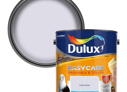 Dulux Easycare Washable & Tough Matt Emulsion Paint For Walls And Ceilings - Violet White 2.5 Litre