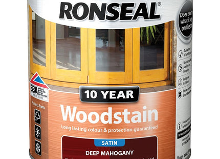 Ronseal 10 Year Woodstain Deep Mahogany 2.5 Litre