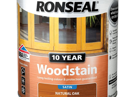 Ronseal 10 Year Woodstain Natural Oak 2.5 Litre