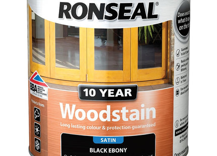 Ronseal 10 Year Woodstain Black Ebony 2.5 Litre