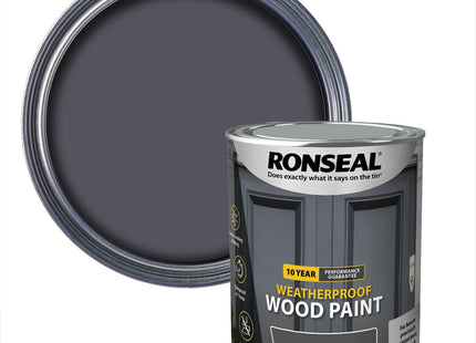 Ronseal 10 Year Weatherproof 2-in-1 Wood Paint Grey Satin 750ml