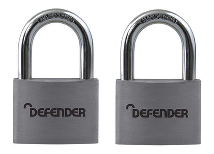 Squire Defender Aluminium Padlock Twin Pack 40mm