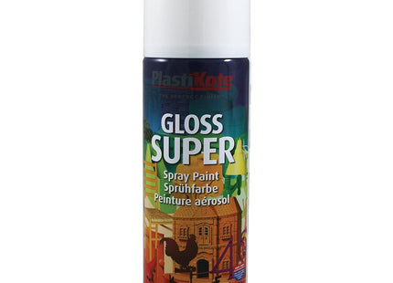 PlastiKote Super Spray Paint Gloss Pure Brilliant White 400ml PKT1153