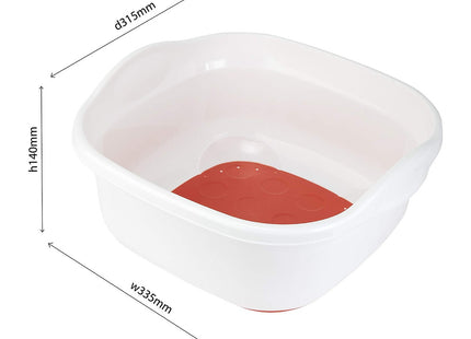 Addis Premium Soft Touch 8.5 Litre Washing Up Bowl, White/Grey, 31.5 x 34 x 15.5 cm 517763